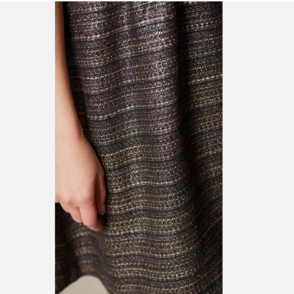 Moulinette Soeurs Dress NEW Anthropologie Tweed Metallic Black Sleeveless Size 4 - Picture 8 of 14
